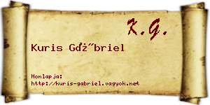 Kuris Gábriel névjegykártya